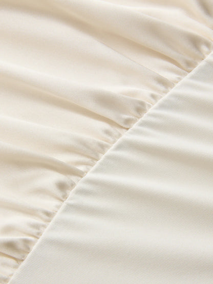 Satin One-Shoulder Drape Bodysuit