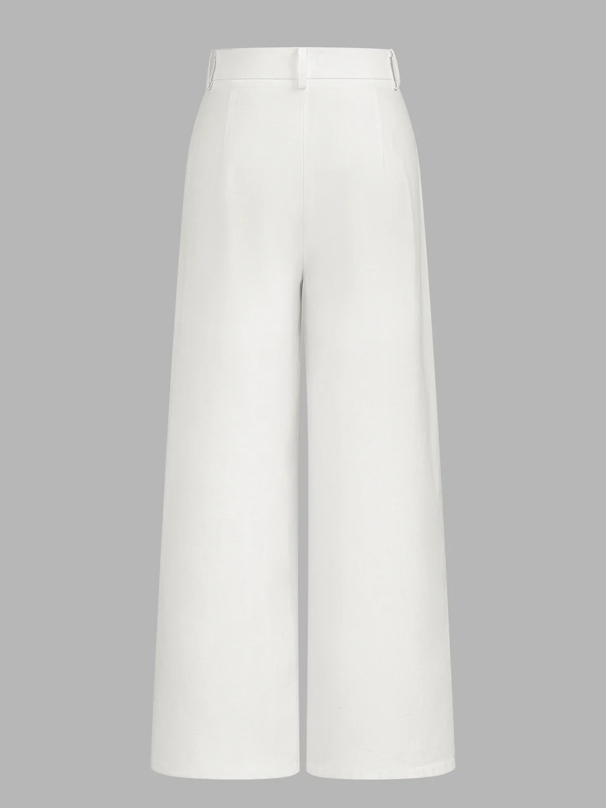 Linen Blend Mid-Waist Wide Leg Pants