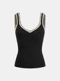 Contrast Trim Ribbed Knit Tank Top
