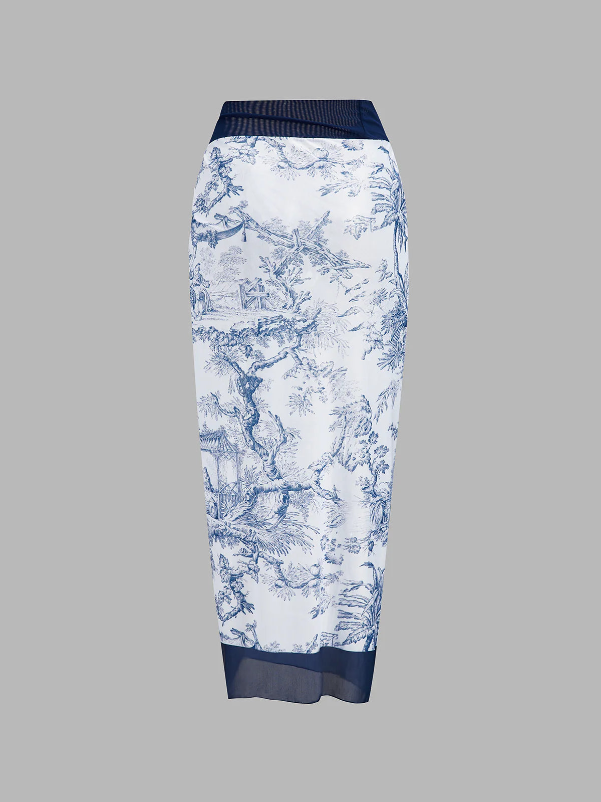 Printed One Piece Swimsuit & Sarong Set