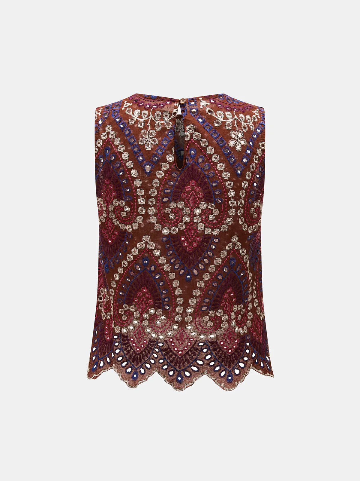 Eyelet Embroidered Top & Midi Skirt Set