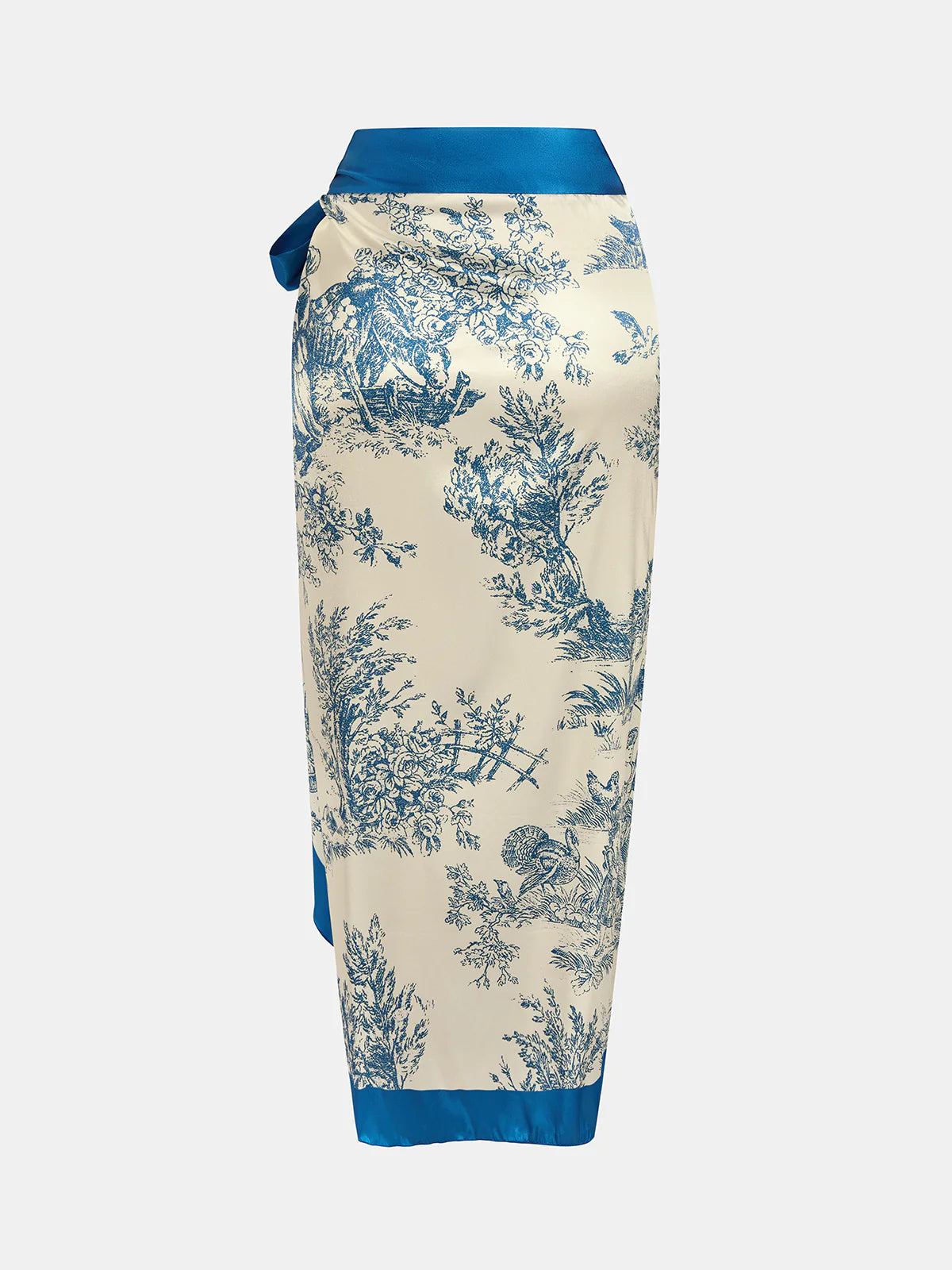 Toile Print One-Piece Swimsuit & Wrap Skirt Set