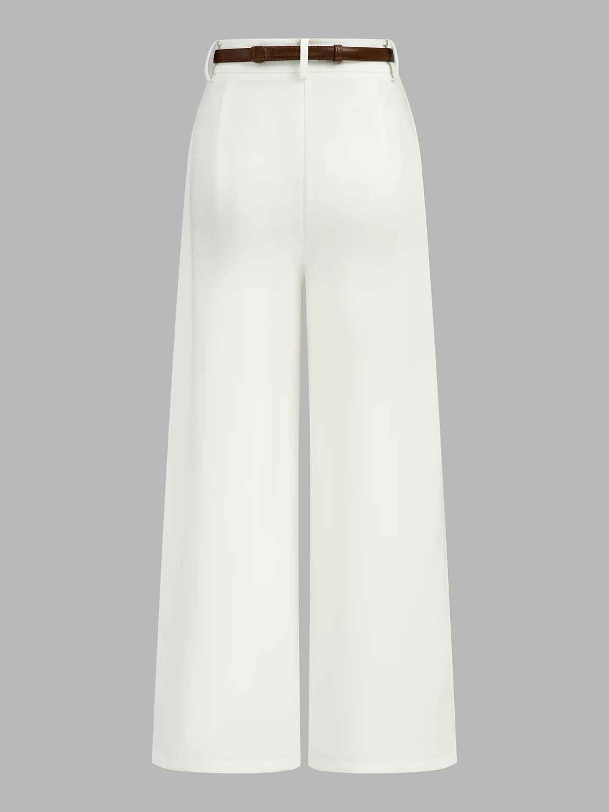 Belted Mid Waist Wide Leg Pants