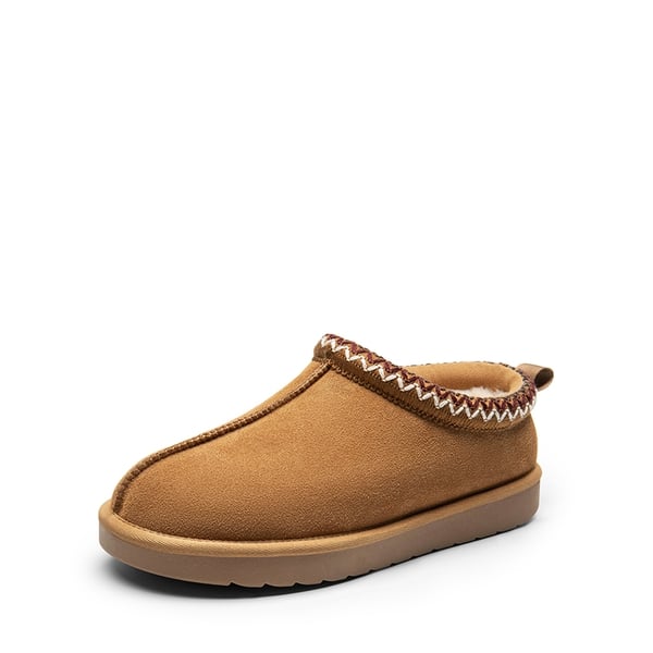 Embroidered Suede Cozy Slippers