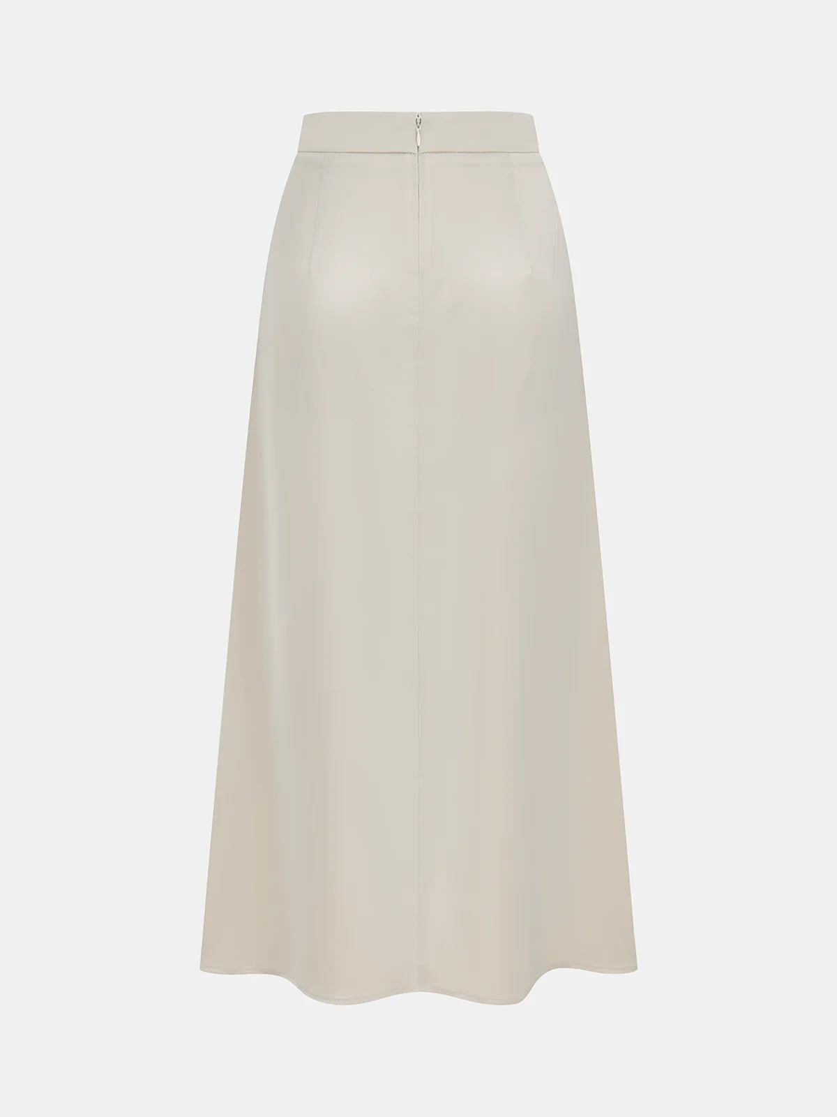 Satin Asymmetric Ruched Top & Midi Skirt Set